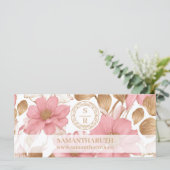Carte Luxe Floral Monogram Logo marque cadeau certificat (Debout devant)