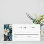 Carte Luxe Floral QR Code Certificat cadeau d'affaires (Debout devant)