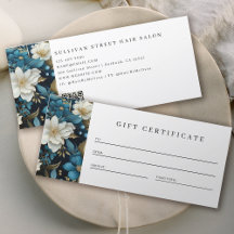 Luxe Floral QR Code Certificat cadeau d'affaires