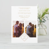 Carte Luxe Joyeux Noël 2 Photos Collage (Debout devant)