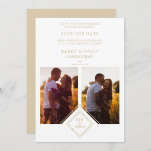 Carte Luxe Joyeux Noël 2 Photos Collage