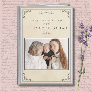 Carte Luxe Moderne Grand-Mère Livre de Contes Fête des M