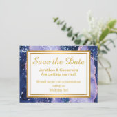 CARTE LUXE NAVY PURPLE OR ENREGISTRER LA DATE (Debout devant)