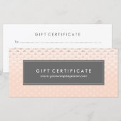 Carte Luxe Rose Gold Certificat cadeau (Devant / Derrière)