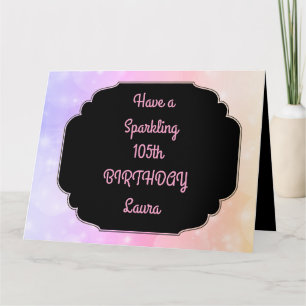 Carte Luxe rose personnalisé 105e anniversaire