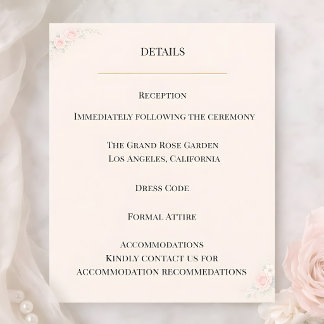 Carte Luxueuse aux Détails Floraux Roses