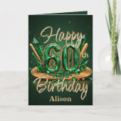 Carte Luxueux Emerald Green et Gold 60e anniversaire (Devant)