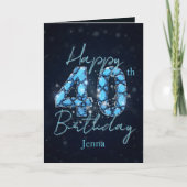 Carte Luxueux Sapphire Bleu et Noir 40e anniversaire (Devant)