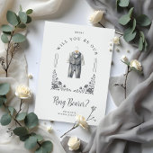 Carte Luxurious Ring Bearer Grey Suit Floral Ornate Dome