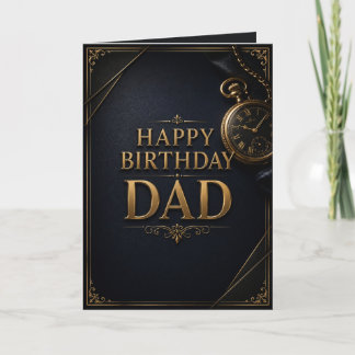 Carte Luxury Black & Gold Vintage Pocket Watch Birthday