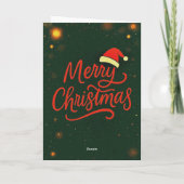 Carte Luxury Cozy Santa Cat Christmas Card (Dos)