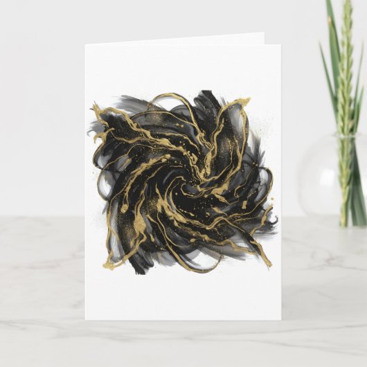 Carte Luxury Gold and Black Abstract Marble (Devant)