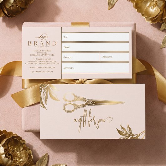 Carte Luxury Gold Hair Studio Gift Certificate Gift Card