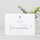 Carte Luxury Junior Groomsman Funny Wedding Minimalist (Debout devant)