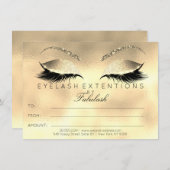Carte Luxury Lashes Extension Maquillage Certificat Cade (Devant / Derrière)