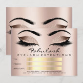 Carte Luxury Lashes Peaux Maquillage Artiste Certificat  (Devant / Derrière)