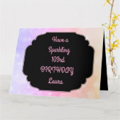 Carte Luxury Pink Personnalisé 103e anniversaire (Fleur jaune)