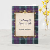 Carte Luxury Plaid Gold Frame Bridal Shower (Fleur jaune)