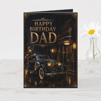 Carte Luxury Vintage Classic Car Birthday Card for Dad