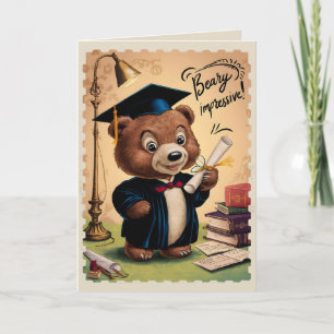 Carte Lycée Graduation Cute Bear personnalisée