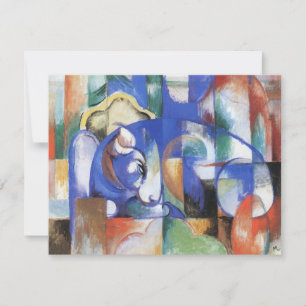 Carte Lying Bull de Franz Marc, Cubism Art Vintage