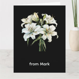 Carte Lys blanc pour la sympathie et les condoléances