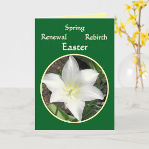 CARTE LYS BLANC / RENOUVEAU DE PÂQUES / PRINTEMPS HEUREU