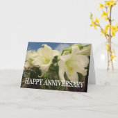Carte lys blancs d'anniversaire (Fleur jaune)