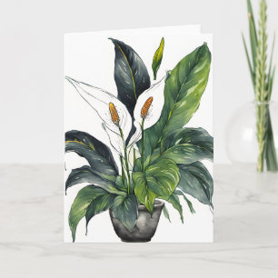 Carte Lys de la paix - Fleurs à l'aquarelle
