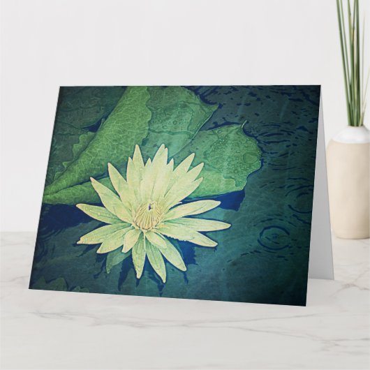 Carte Lys d'eau Fleurs CUSTOM Gros Anniversaire (Devant)