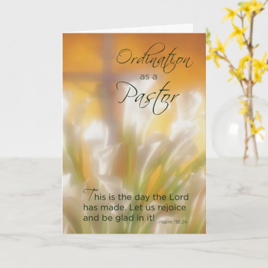 Carte Lys d'Ordination Pasteur, Croix (Fleur jaune)