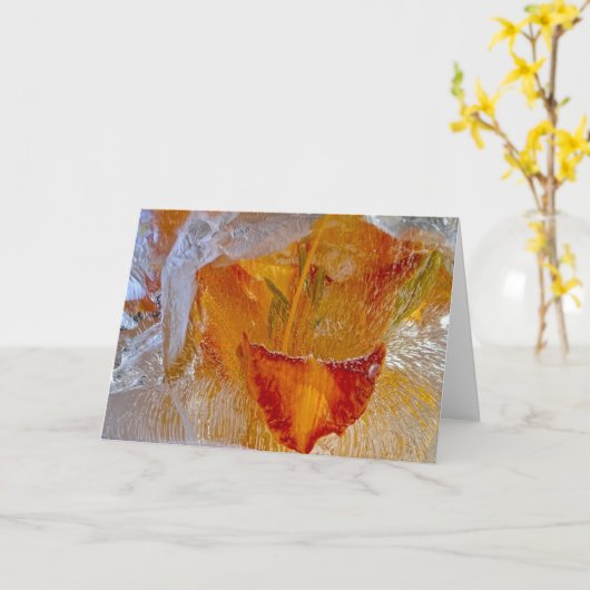 Carte Lys glacés, (Fleur jaune)