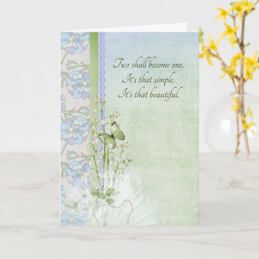 Carte Lys mariages Et Papillon (Fleur jaune)