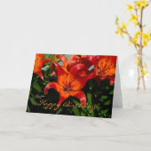 Carte Lys orangé rose foncé (Fleur jaune)