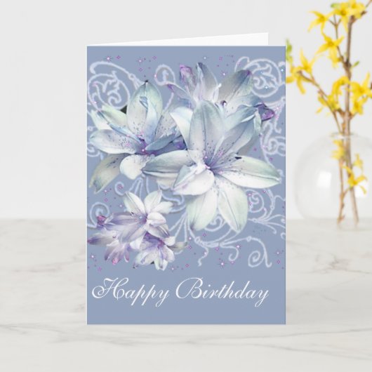 Carte Lys (personnalisables) (Fleur jaune)