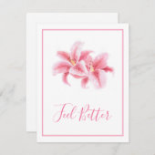 Carte Lys Stargazer Rose (Devant / Derrière)