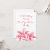 Carte Lys Stargazer Rose (Devant/Arrière en situation)