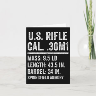 Carte M1 Garand Rifle Funny 2ème guerre mondiale Vet Wor