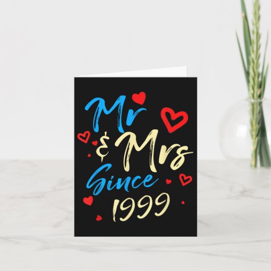 Carte M. & ; Mme depuis 1999 Couples 23e Mariage Anni (Devant)