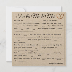 Carte M. ans Mme Libs