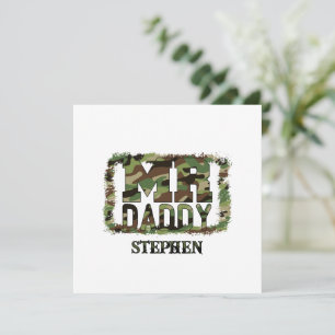 Carte M. Daddy Camouflage Design avec nom personnalisé