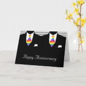 Carte M. et M., Anniversaire Mariage de Two Grooms (Fleur jaune)