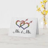 Carte M. et M. Gay pride Interconnectent les symboles de (Fleur jaune)