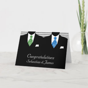 Carte M. et M., Mariage de Two Grooms Félicitations