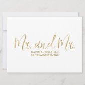 Carte "M. et M." SIGNE MARIAGE | Stylish Gold Gay (Devant)