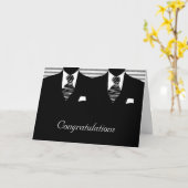 Carte M. et M. Two Grooms Mariage Félicitations (Fleur jaune)
