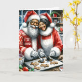 Carte M. et Mme Clause Cute Noël personnalisé (Fleur jaune)