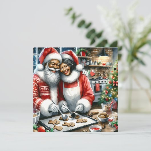Carte M. et Mme Clause Noël personnalisé Cute (Debout devant)
