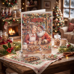 Carte M. et Mme Clause Noël Vintage