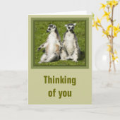 Carte M. et Mme Lemur Thinking de vous cardent (Fleur jaune)